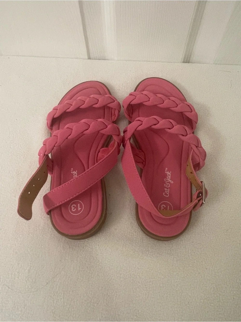 Cat & Jack Hot Pink Braided Strap Girls' Sandals